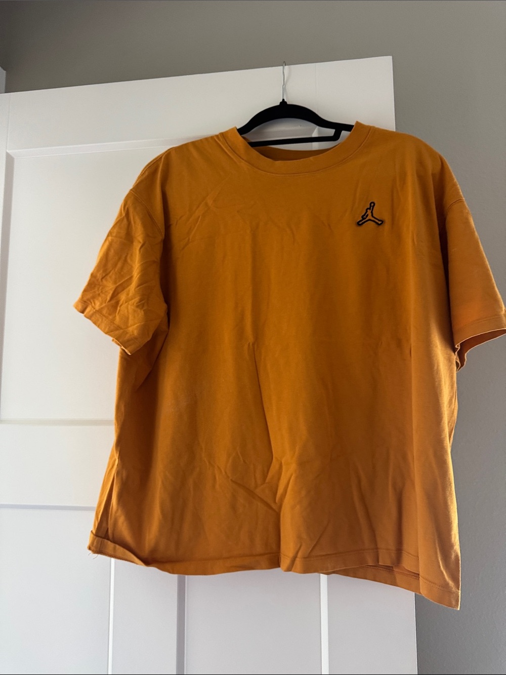 Jordan Orange Crewneck Short-Sleeve Tee with Jumpman Logo